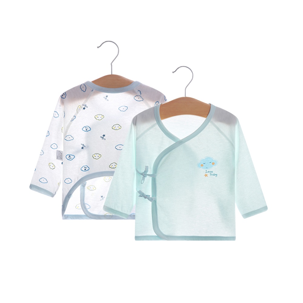 天猫超市北极绒婴幼儿衣服纯棉上衣半背衣系带上衣新生儿100%棉系带和尚服0