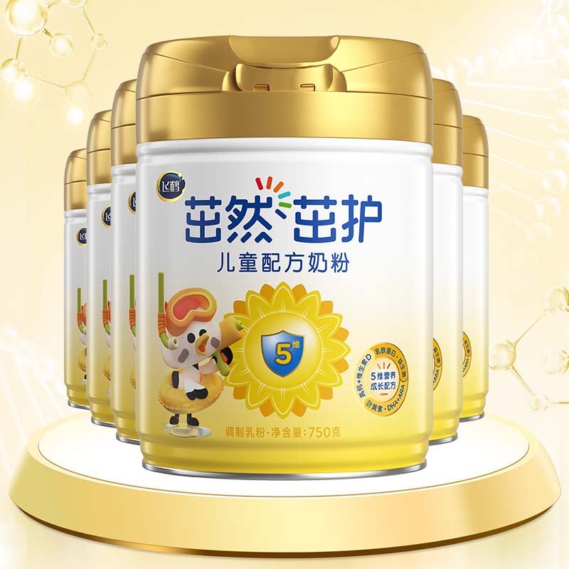 飞鹤茁然茁护4段儿童3-6岁配方牛奶粉750g*6罐 - 图2