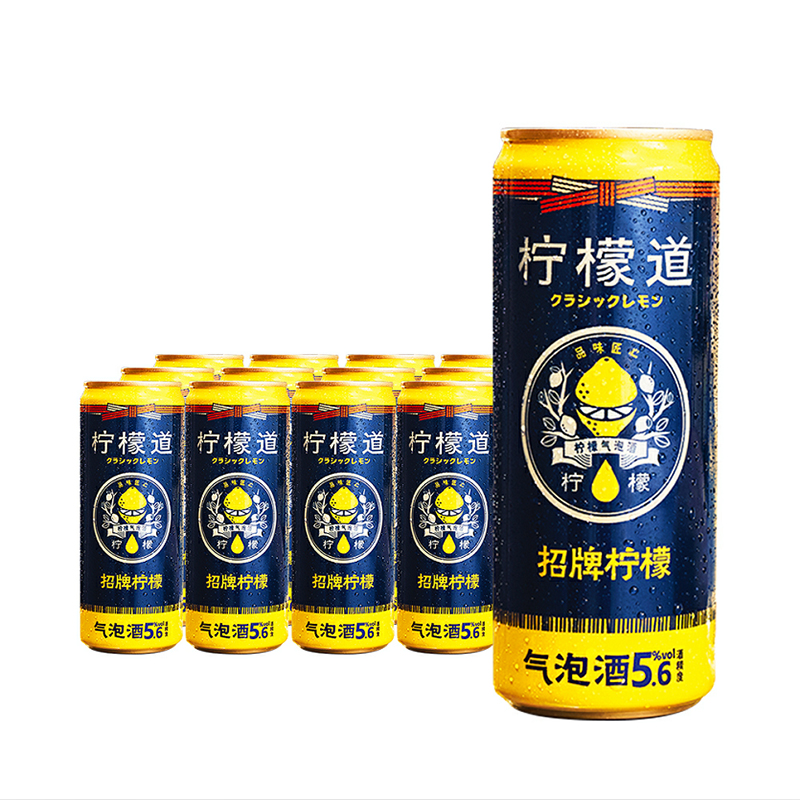 可口可乐柠檬道日式柠檬气泡酒招牌柠檬配制酒330ml*6罐