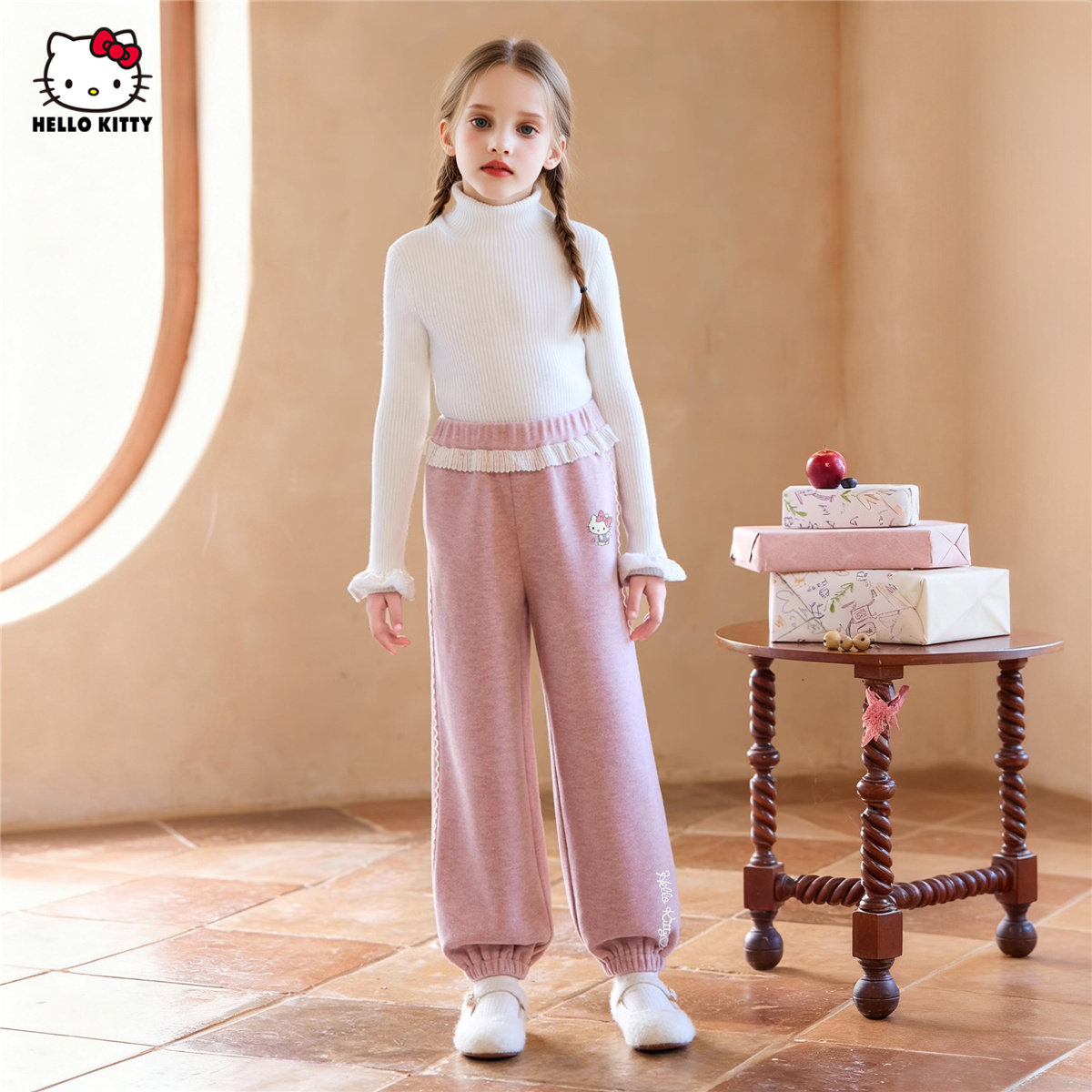 HelloKitty凯蒂猫女童冬季加绒加厚束腿裤新款一体绒保暖休闲裤子,淘宝优惠券,粉丝福利购,淘宝优惠卷