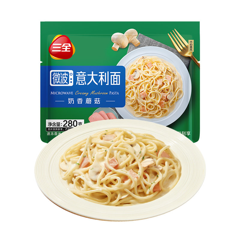 三全意面意大利面番茄肉酱奶香蘑菇黑椒肉酱冷冻半成品多口味任选