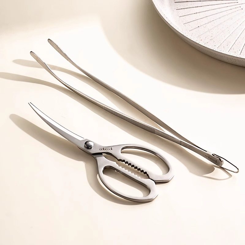 onlycook全钢烤肉剪刀厨房多功能强力骨头剪鸡鸭鱼肉食物剪子大号,淘宝优惠券,粉丝福利购,淘宝优惠卷