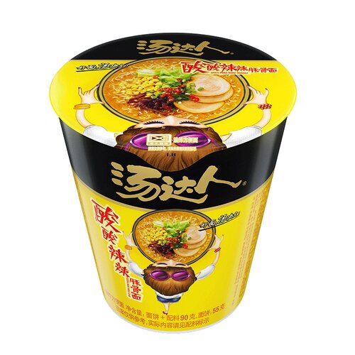 统一汤达人方便面酸酸辣辣豚骨拉面杯面桶面 - 图0