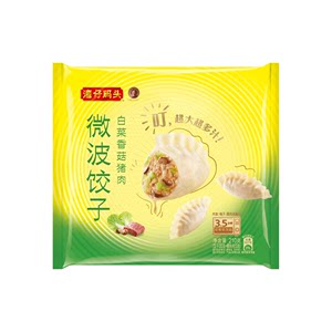 湾仔码头白菜香菇猪肉微波饺子210g加热即食早餐