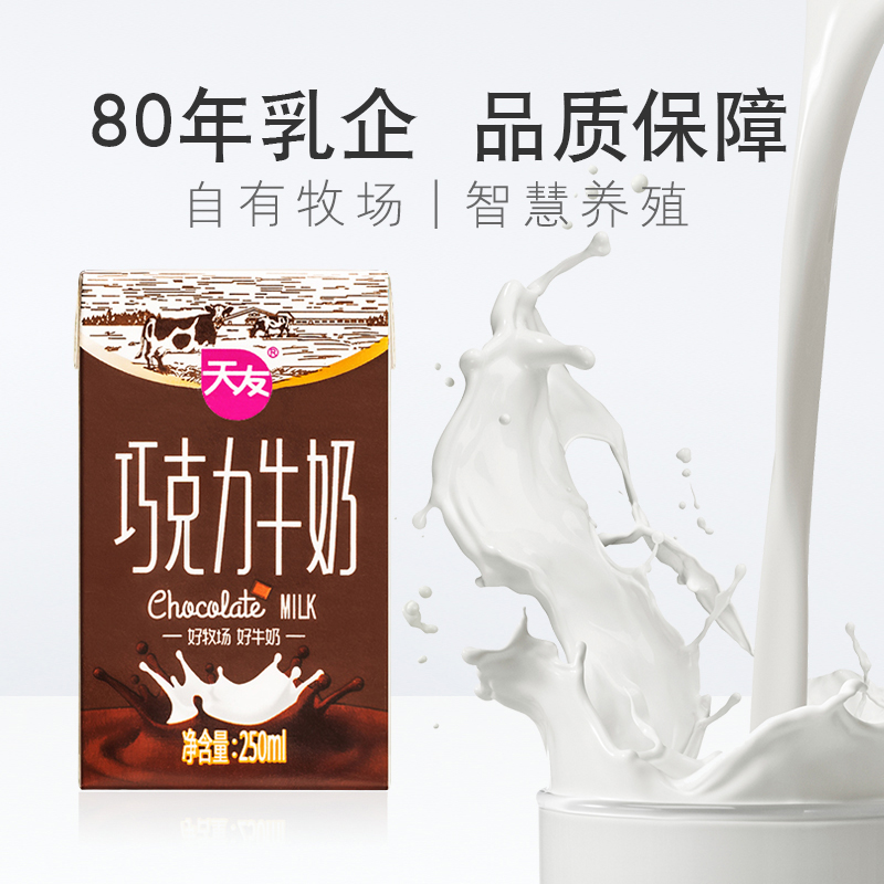 重庆天友巧克力牛奶250ml*24盒装好牧场好奶源 - 图1