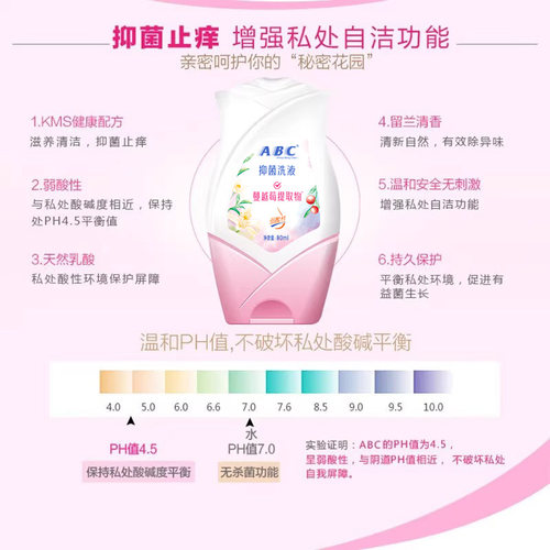 ABC护理洗液女私处洗护液私密清洗液天然乳菌温和型便携旅行装 - 图1