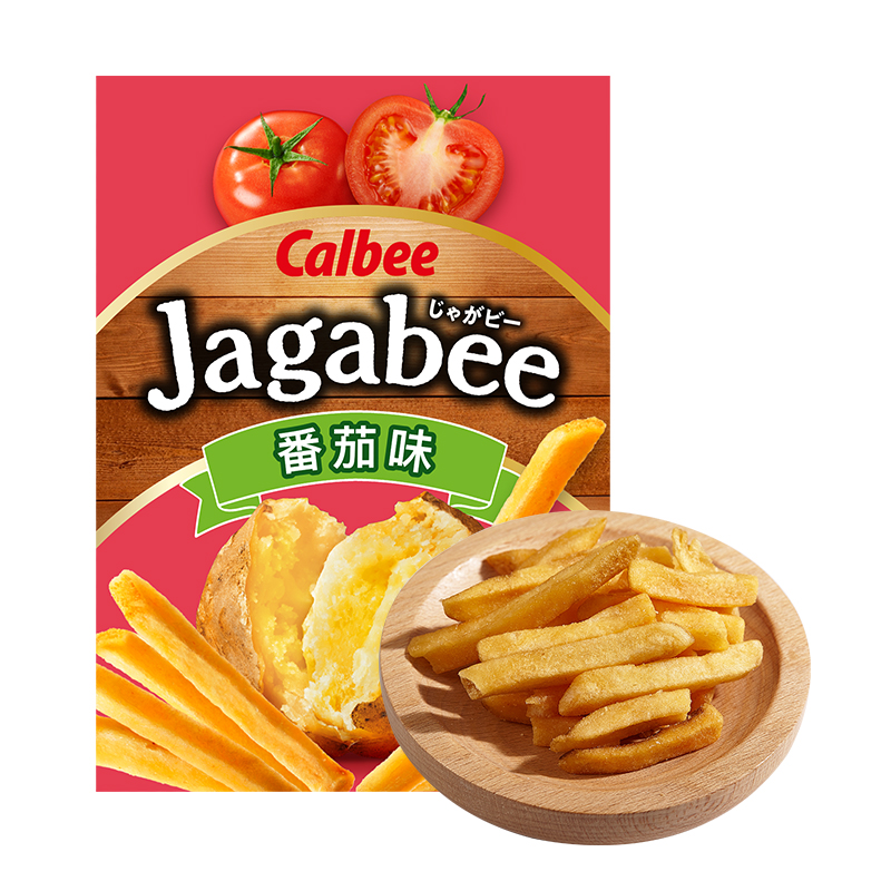 Calbee/卡乐比Jagabee番茄味薯条75g*1盒休闲零食品小吃 - 图0