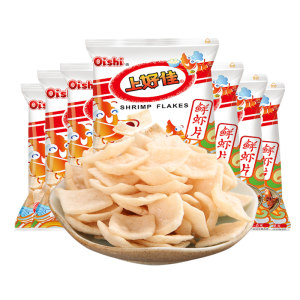 Oishi/上好佳鲜虾片虾条20包膨化零食礼包薯片休闲网红办公室小食