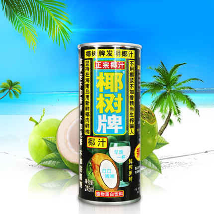 椰树椰汁正宗椰汁椰树牌245ml*24罐植物蛋白椰奶海南-图2