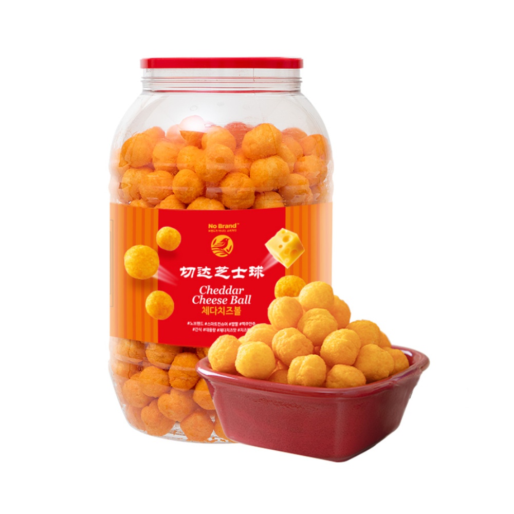 【進口】NoBrand諾倍得切達芝士球大桶370g韓國國民小吃網紅零食_天貓超市_零食_堅果_特產