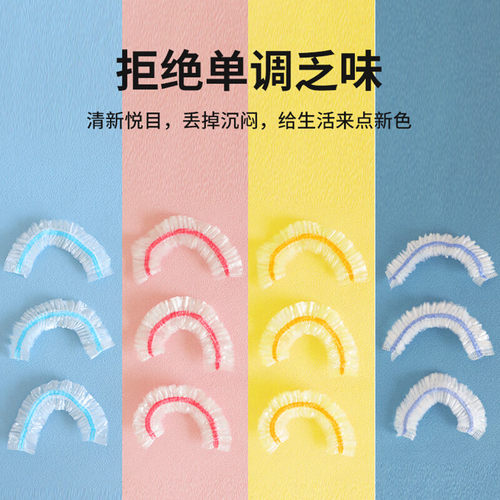 洁成一次性保鲜膜套食物水果松紧彩条碗盘保鲜膜罩200只升级版 - 图0