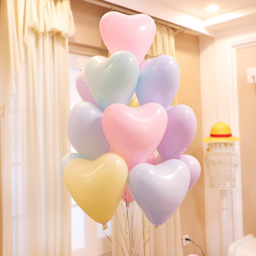 PANAVI心形马卡龙气球30只生日装饰情人节求婚表白婚礼派对布置-图2