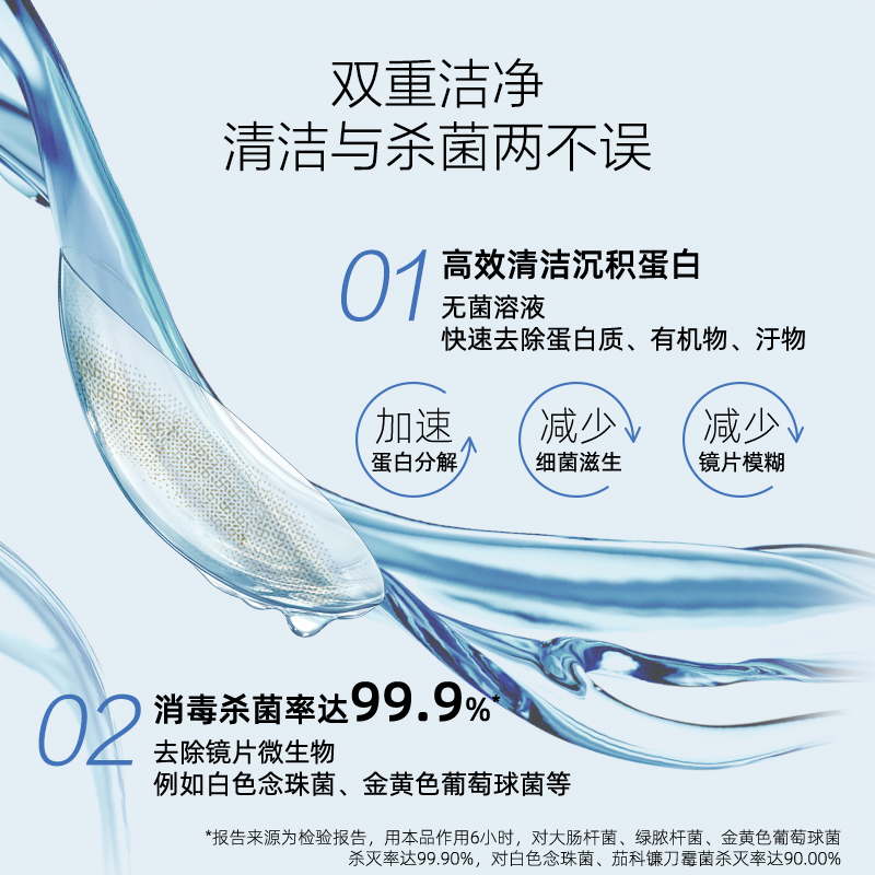 珍视明隐形眼镜护理液500ml*2瓶美瞳清洁液清洗保湿眼镜水 - 图2