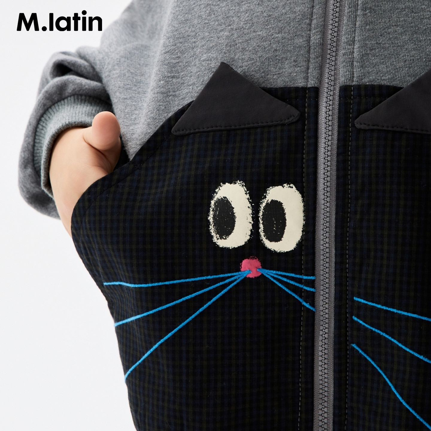 马拉丁童装儿童外套26春新款男小童云朵猫猫撞色拼接立体耳朵,淘宝优惠券,粉丝福利购,淘宝优惠卷