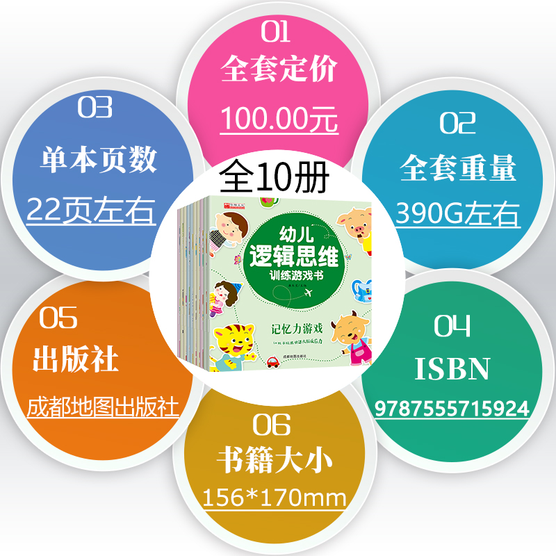 幼儿逻辑思维游戏训练书 全10册 左右脑潜能全脑开发益智游戏绘本 - 图3