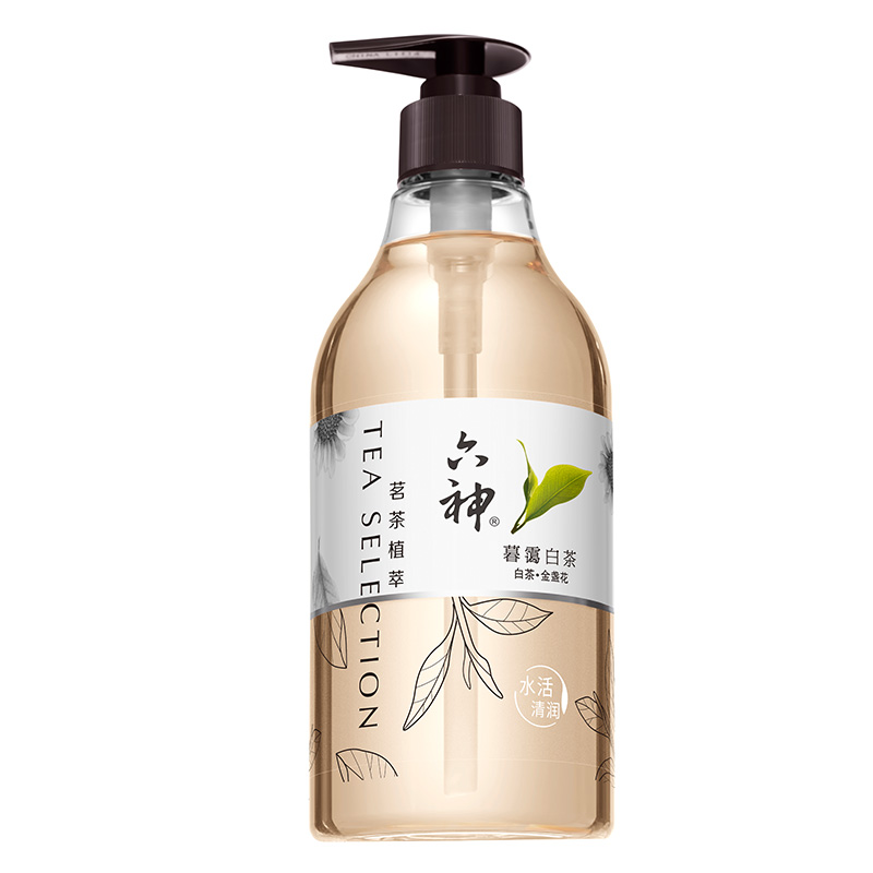 六神茗茶植萃沐浴露暮霭白茶（白茶+金盏花）475ml*1瓶水润保湿