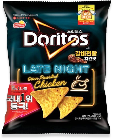 韩国乐天Doritos/进口多力多滋烤鸡肉味玉米片172g网红休闲零食 - 图0