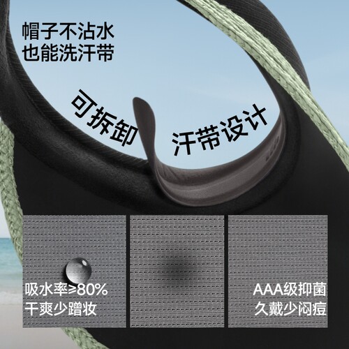 蕉下女士空顶黑胶防晒草帽夏季户外遮阳防晒帽防紫外线帽子BM562 - 图3