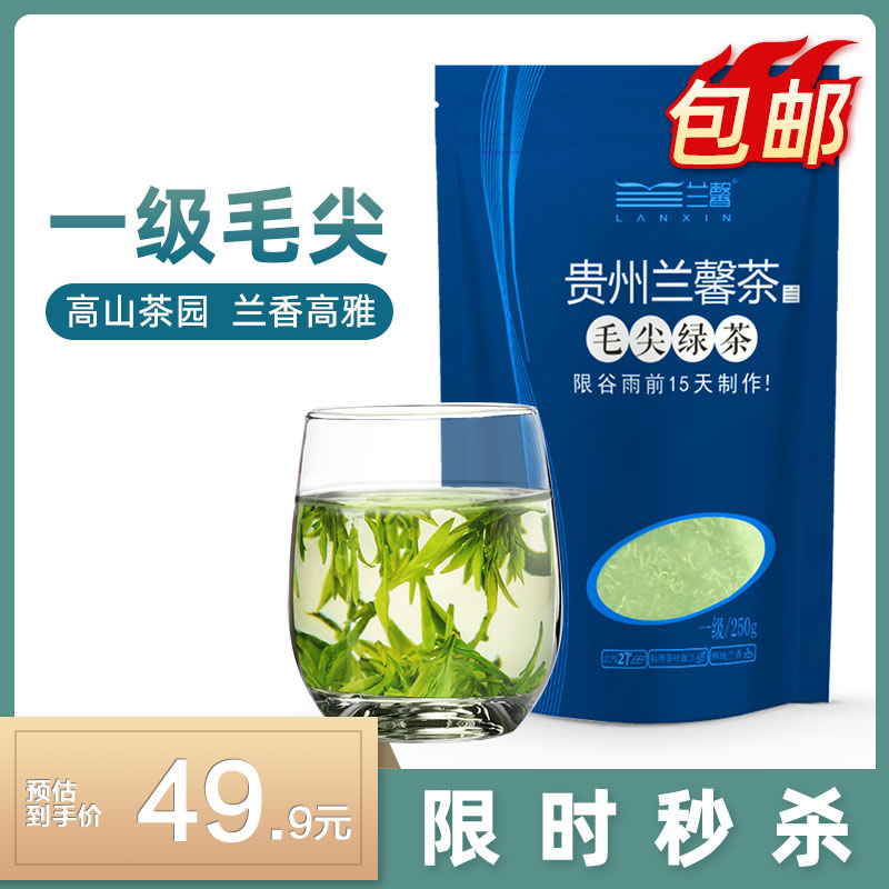 天猫超市兰馨毛尖茶叶新茶一级浓香型绿茶礼盒装250g特级高山茗茶0