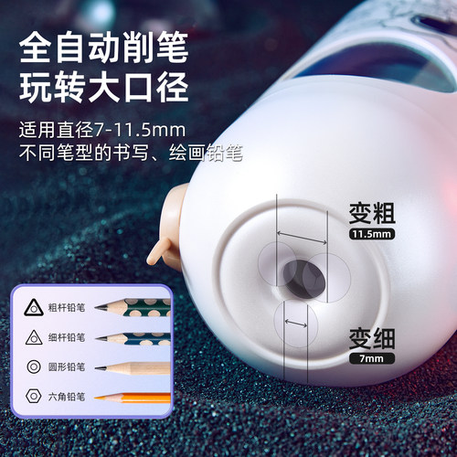 天文全自动文具套装自动削笔机电动削笔器小学生转笔刀开学礼物 - 图0