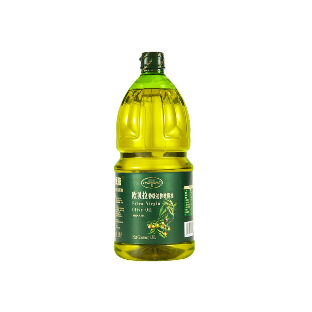 欧贝拉食用特级初榨橄榄油1.8l冷榨桶装家用食用油