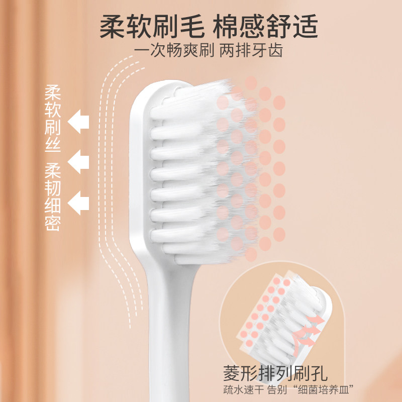 睿洁牙刷软毛成人女男士情侣牙刷组合装超软小刷头家庭装家用正品 - 图1