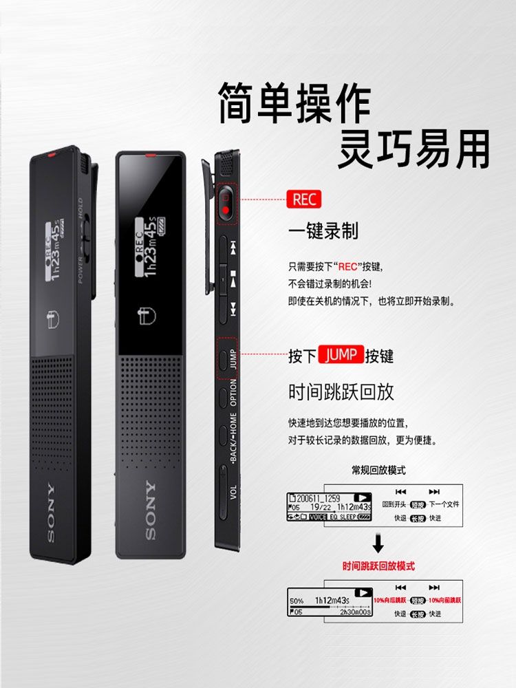 SONY/索尼录音笔ICD-TX660微型便携专业高清降噪会议录音器 - 图3