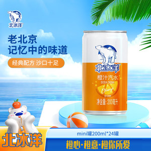 北冰洋精制桔汁汽水248mlx12瓶橙子汽水碳酸饮料中华北京老字号