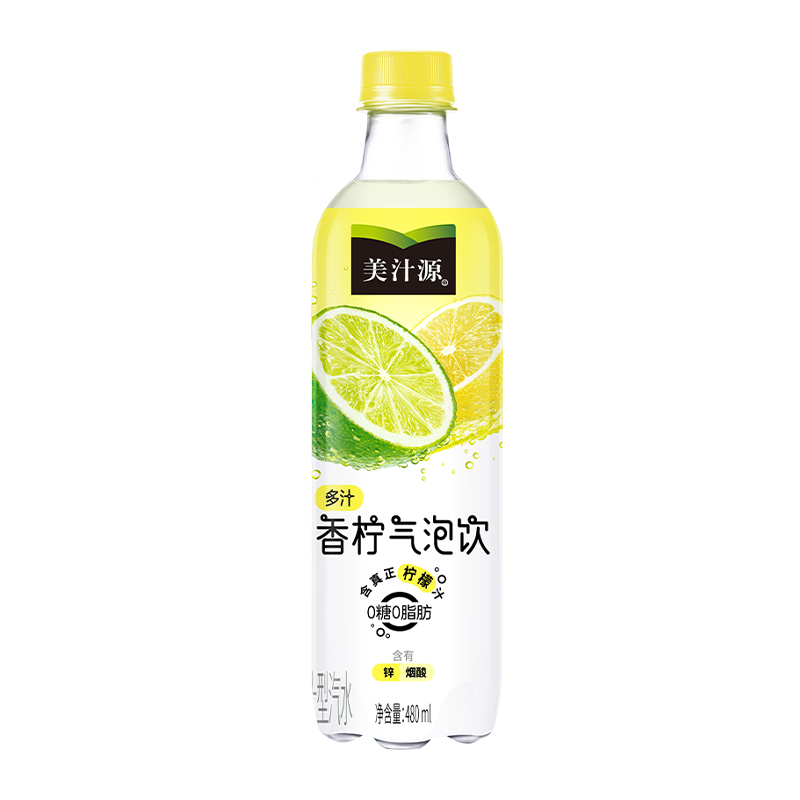 可口可乐美汁源香柠气泡饮480ml*12瓶 - 图0