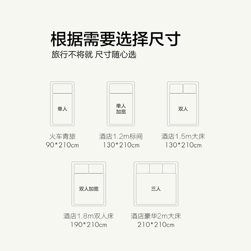 洁丽雅100高支全棉隔脏睡袋纯棉旅行床单被罩旅游酒店出差便携