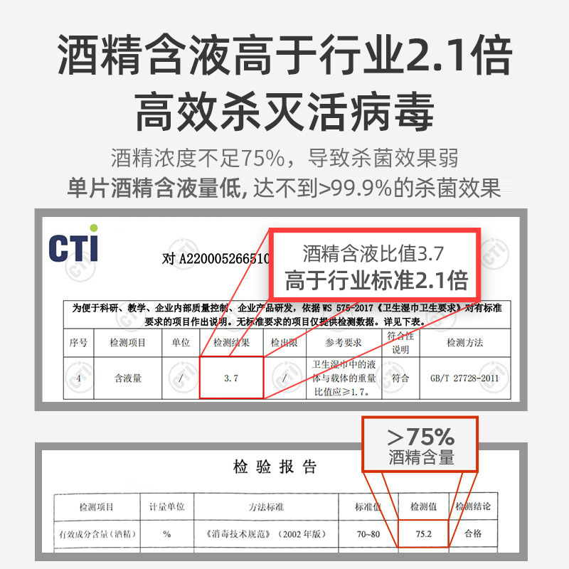 德佑75度酒精湿巾小包便携装消毒湿巾儿童学生专用10抽10包一次性-图2