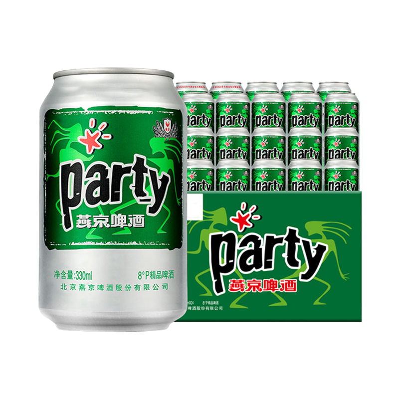 燕京啤酒U8小度优爽+8度party组合装(500ml*12瓶+330ml*24听)