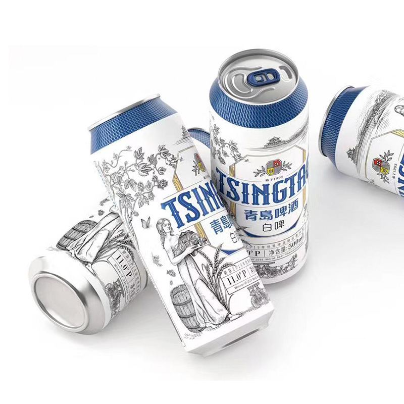 青岛啤酒小棕金296ml*24瓶+全麦贵族白啤500ml*12听2箱组合装