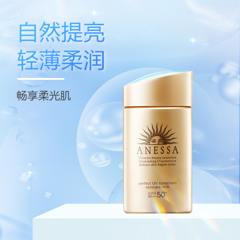 【超有料】ANESSA/安热沙金灿倍护防晒乳60ml*2+20ml*2+12ml*2 - 图0