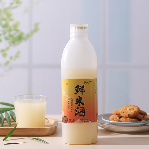 子陵滩鲜米酒本色甜酒酿1L瓶装原味5度糯米酒农家自酿低度米酒2斤 - 图0