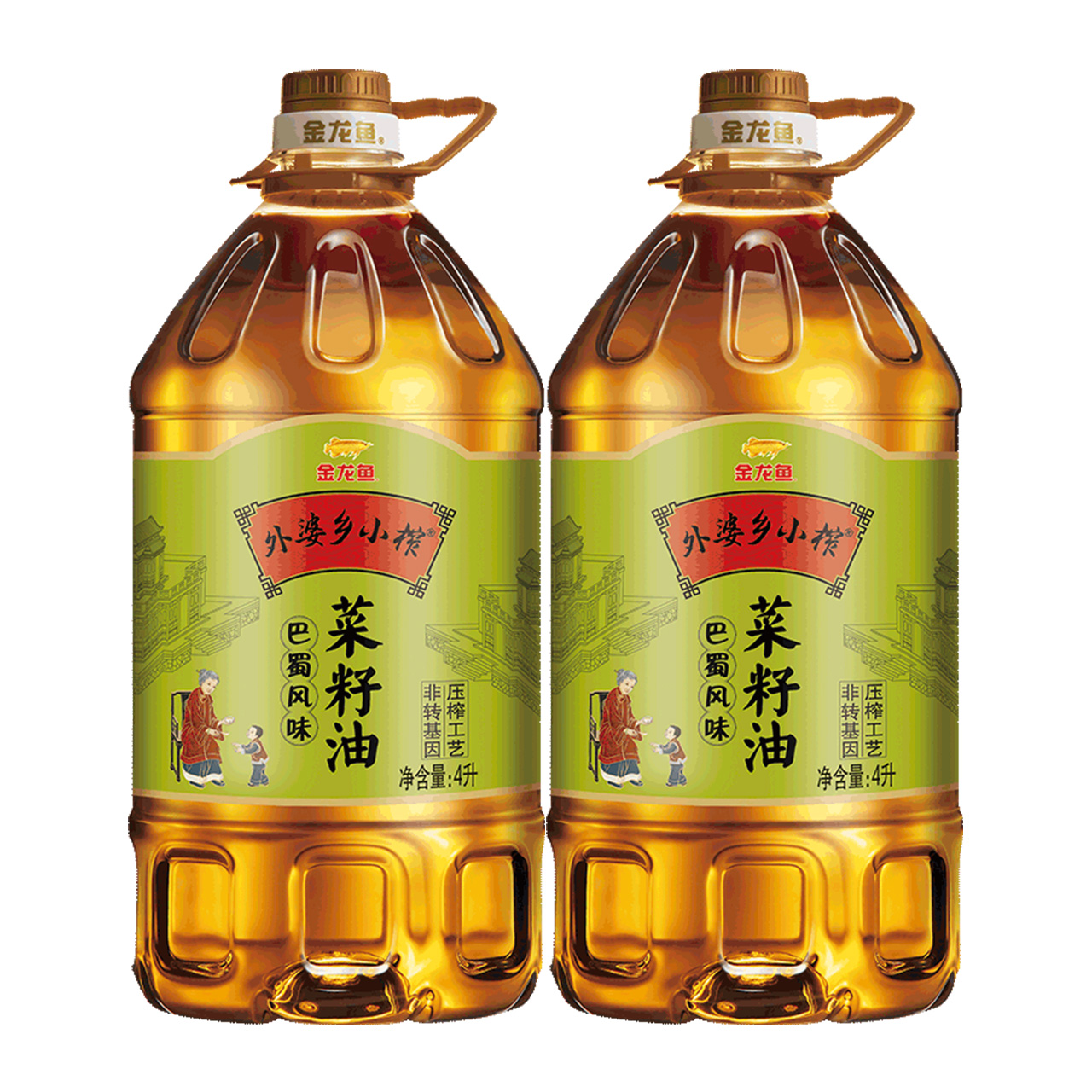 金龙鱼外婆乡小榨巴蜀菜籽油4L*2桶小榨工艺巴蜀风味 - 图0