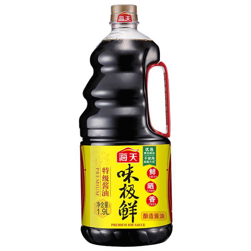 海天味极鲜特级酱油1.9L家用大桶装炒菜凉拌提鲜酿造生抽 - 图2