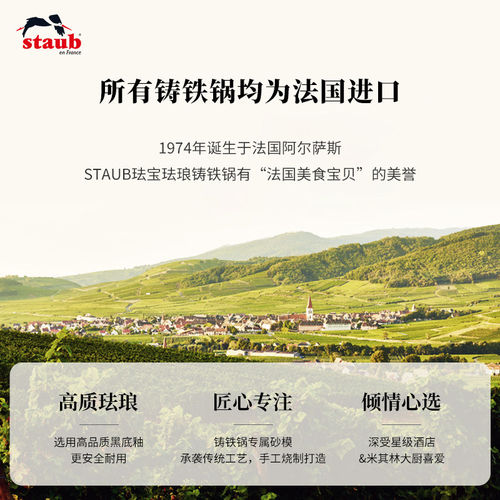staub珐宝16cm小雏菊铸铁锅家用煲汤炖锅珐琅锅炖汤煲多用锅 - 图3