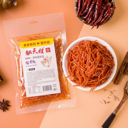 翻天娃魔术丝辣条101g爆辣网红爆款麻辣零食小吃儿时经典湖南特产 - 图0