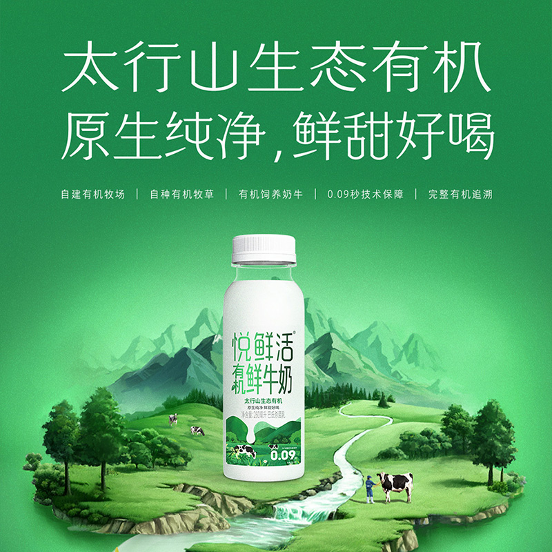 悦鲜活生态有机低温鲜牛奶260ml*10瓶1件装生牛乳顺丰包邮 - 图0