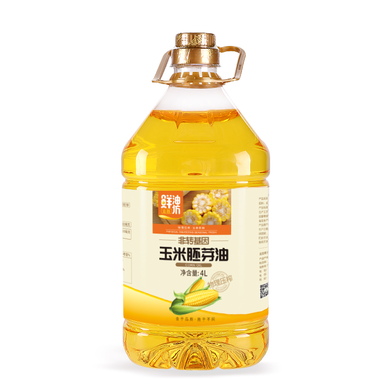 金胜鲜油坊非转基因玉米胚芽油4L物理压榨家用植物油食用油