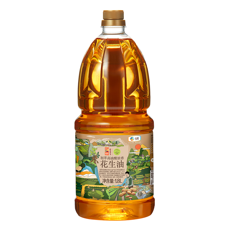 中粮初萃食用油高油酸花生油1.8L*1瓶物理压榨-图0