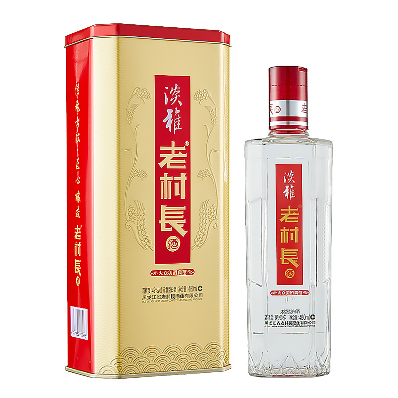 老村长白酒42度淡雅金装浓香型纯粮酒480ml*6整箱口粮酒节日送礼 - 图0