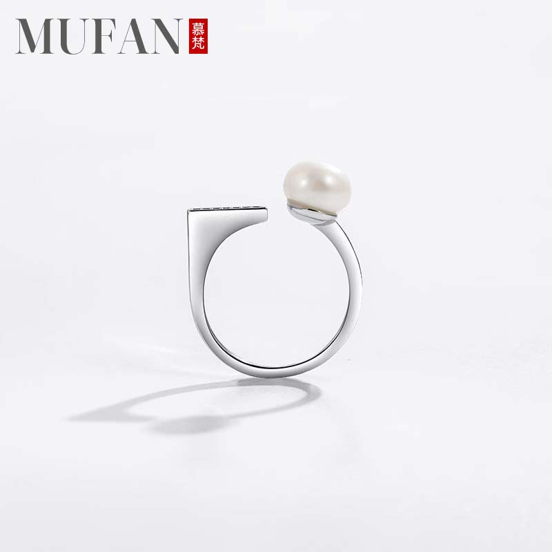 Mufan one-word opening adjustable pearl ring