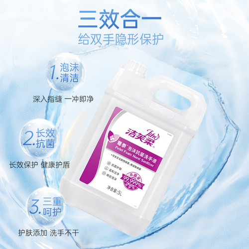 洁芙柔葡泰泡沫抗菌洗手液大桶补充装无酒精温和滋润不伤手 - 图2