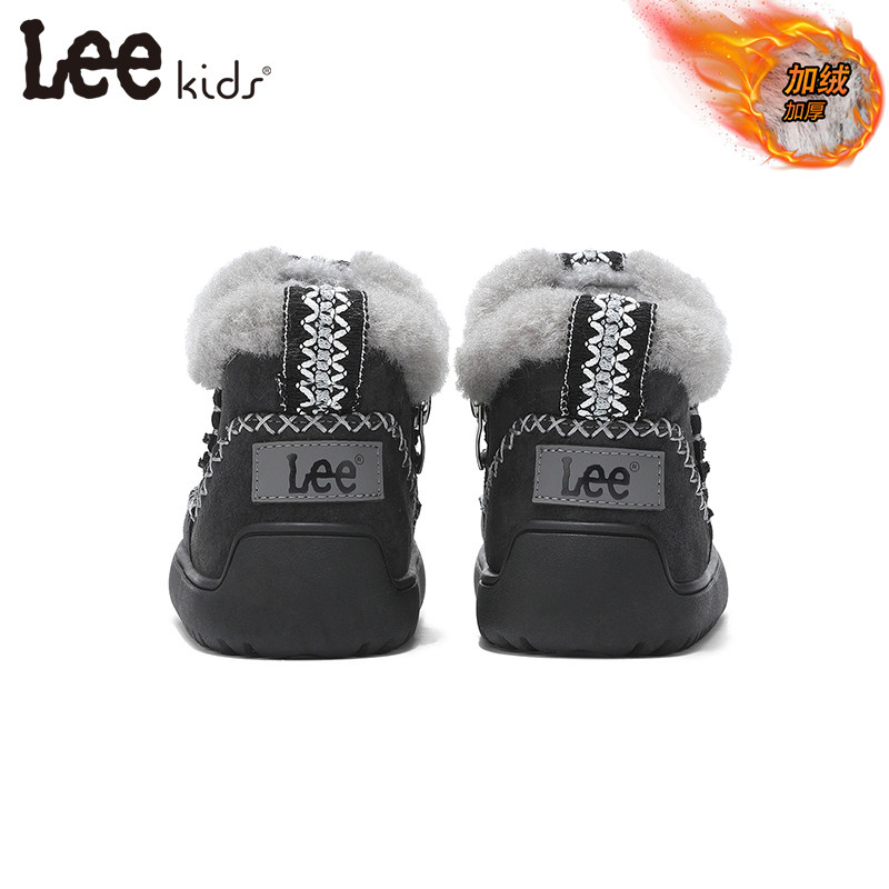 Lee Kids男童鞋加厚二棉鞋儿童2025秋冬新款女童保暖加绒雪地棉靴,淘宝优惠券,粉丝福利购,淘宝优惠卷