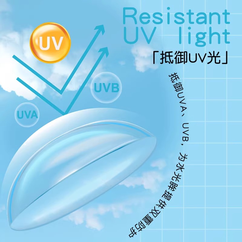 买1送2（镜盒护理液）海昌优氧隐形近视眼镜半年抛4片舒适透明片