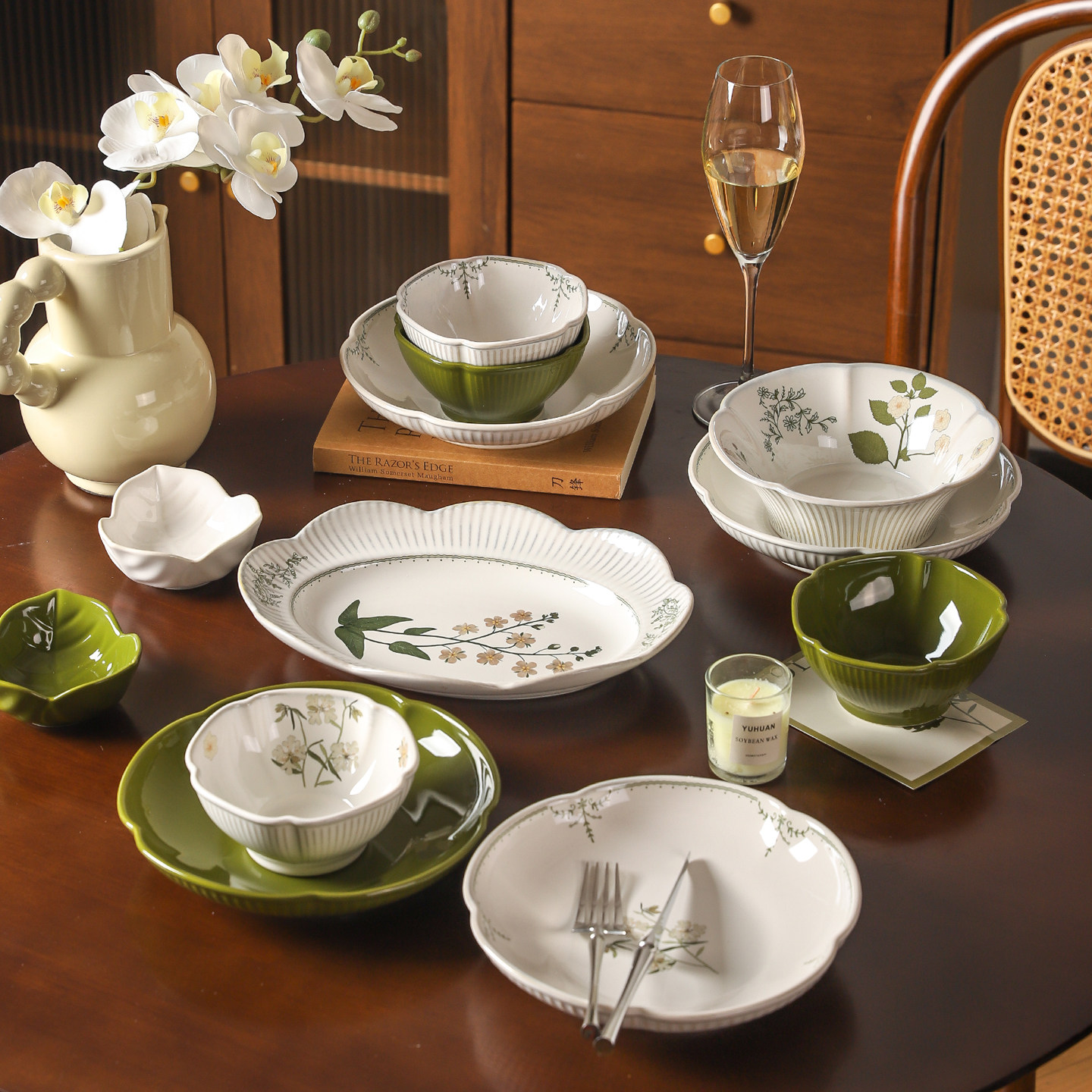 川岛屋法式清新餐具套装家用碗盘筷碗具碗碟礼盒新婚乔迁新居礼物,淘宝优惠券,粉丝福利购,淘宝优惠卷