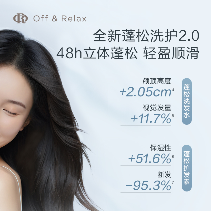 OffRelax蓬松清爽2.0洗发水260ml+260ml保湿柔顺无硅油洗护套装