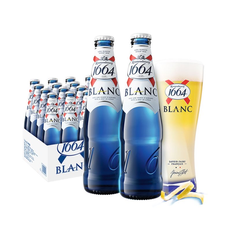 1664啤酒白 啤酒250ml*24瓶小麦啤酒整箱嘉士伯官方瓶装_酒类